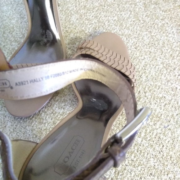 Coach Hally Snake Print Leather Sandals - Picture 6 of 6